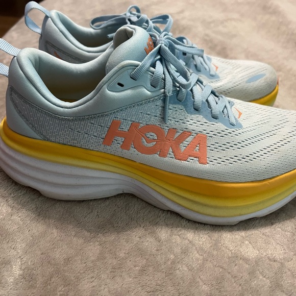 Hoka Shoes - Hoka Light Blue and Yellow Athletic Shoes